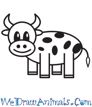 how to draw a cow for kids