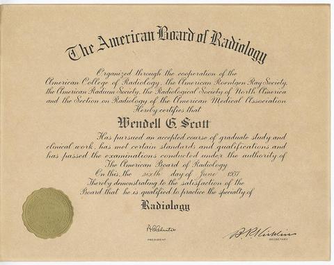 diplomate american board of radiology