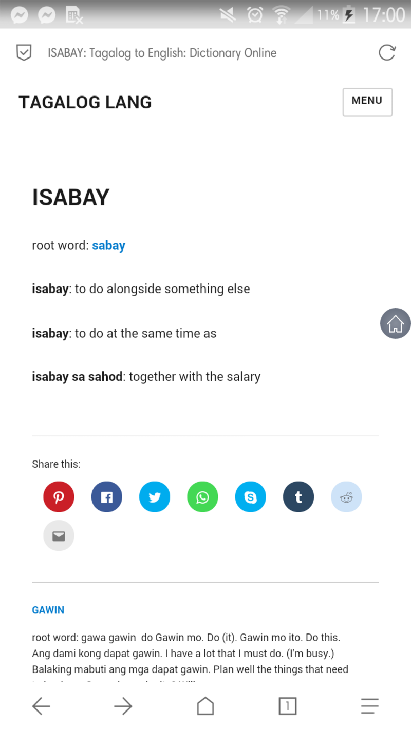 sabay in english word