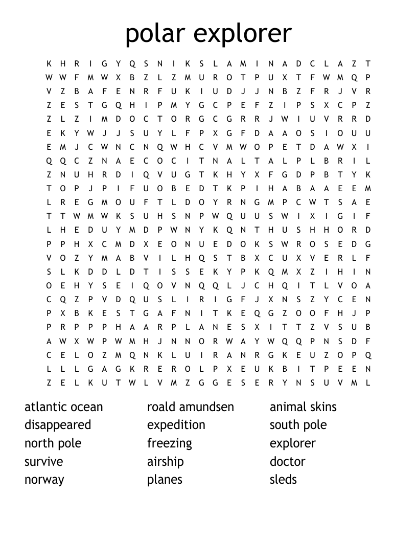 polar explorer crossword