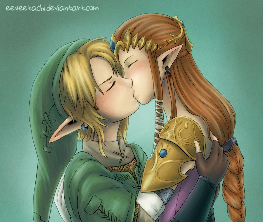 beso de zelda y link