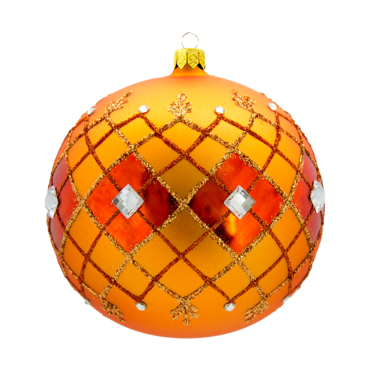 orange baubles for christmas tree