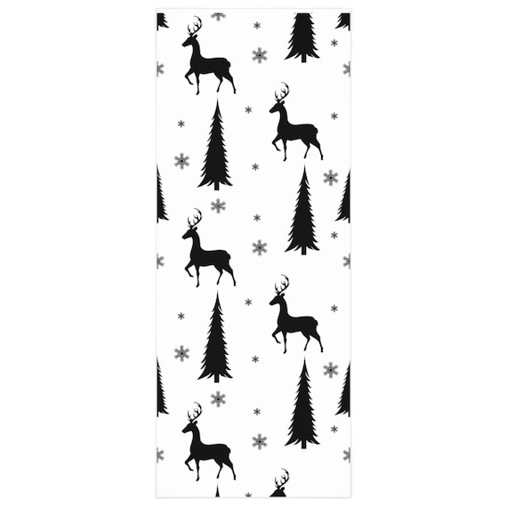 black and white christmas wrapping paper