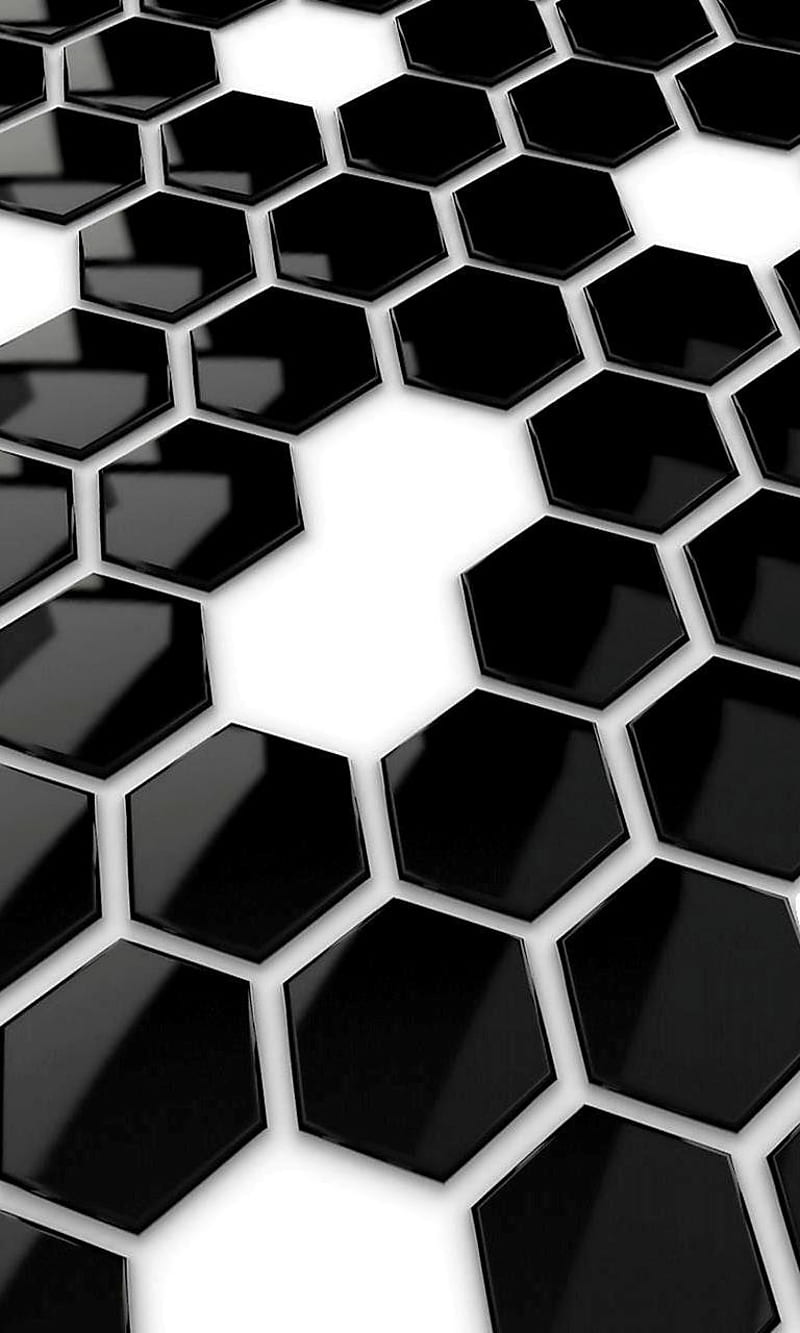 black and white hexagon wallpaper