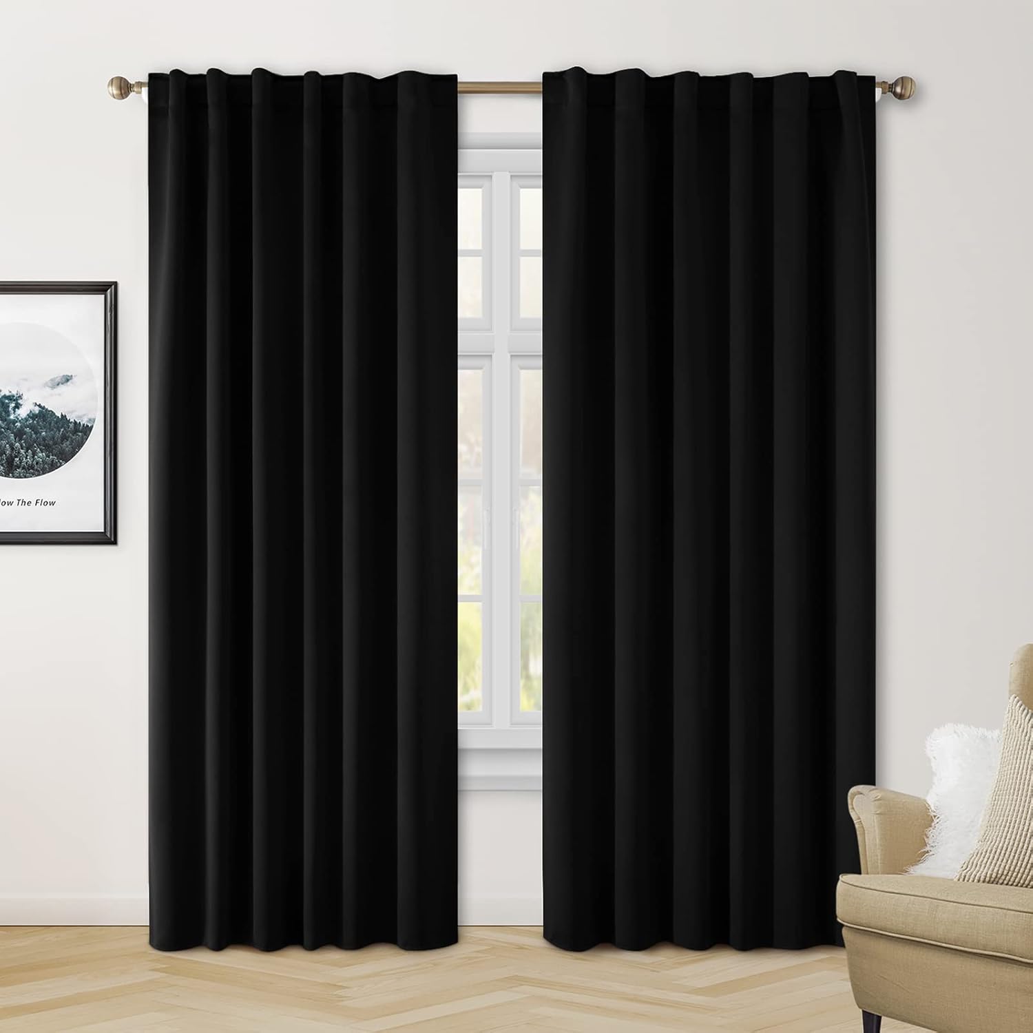 black curtains for living room