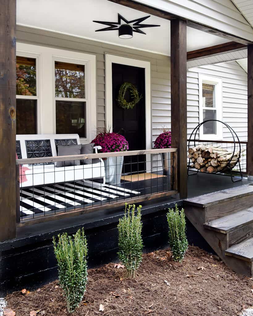 black front porch railing