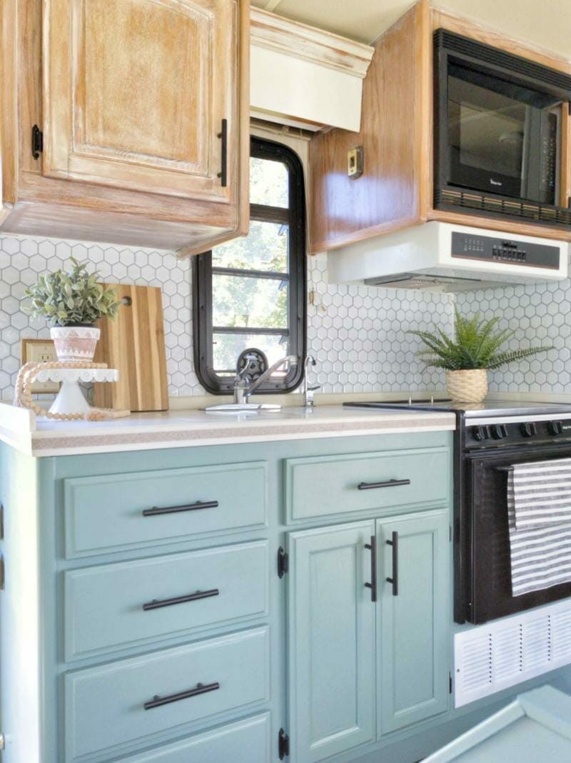 bleached oak cabinets