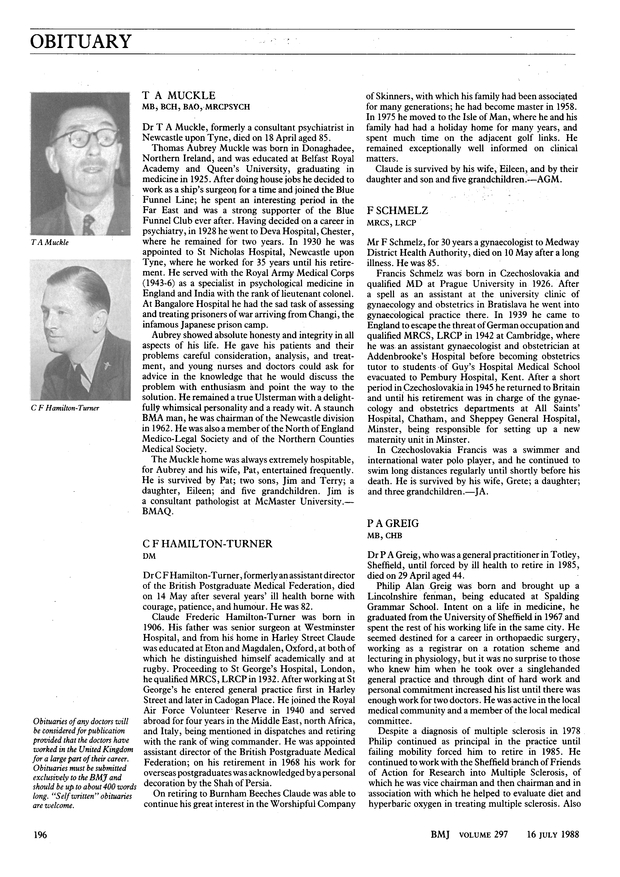 bmj obituaries