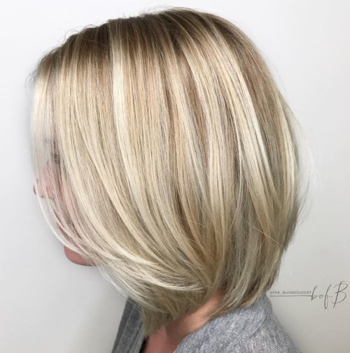 bob haircut with layers medium length