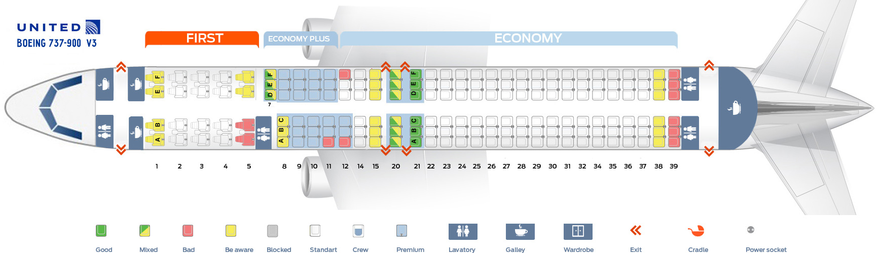 boeing 737 900 seating united