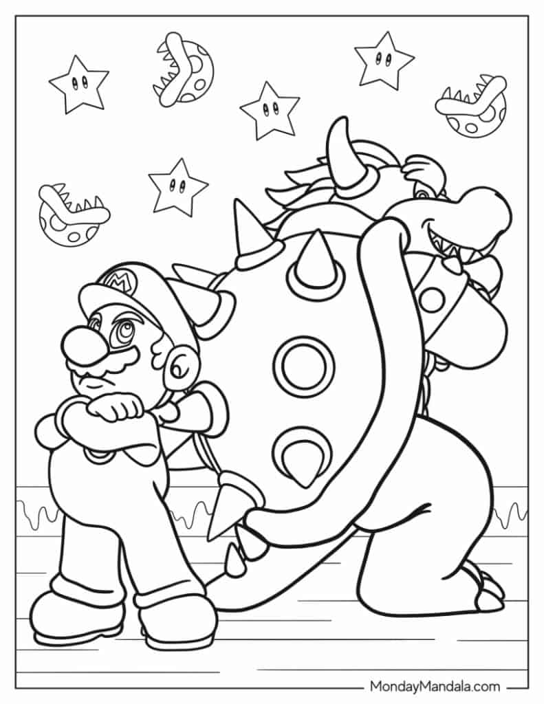 bowser colouring sheet