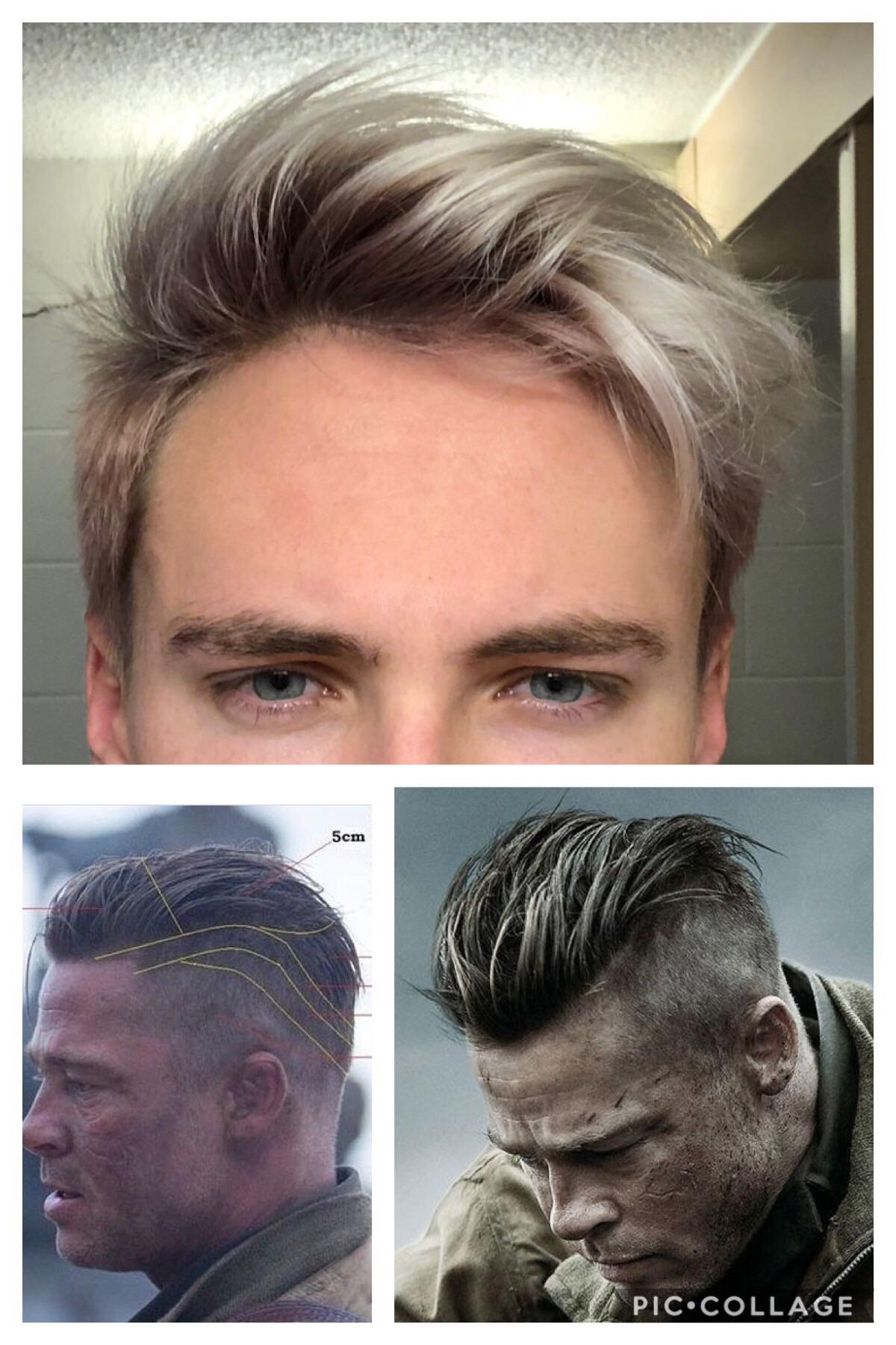 brad pitt hairstyle fury