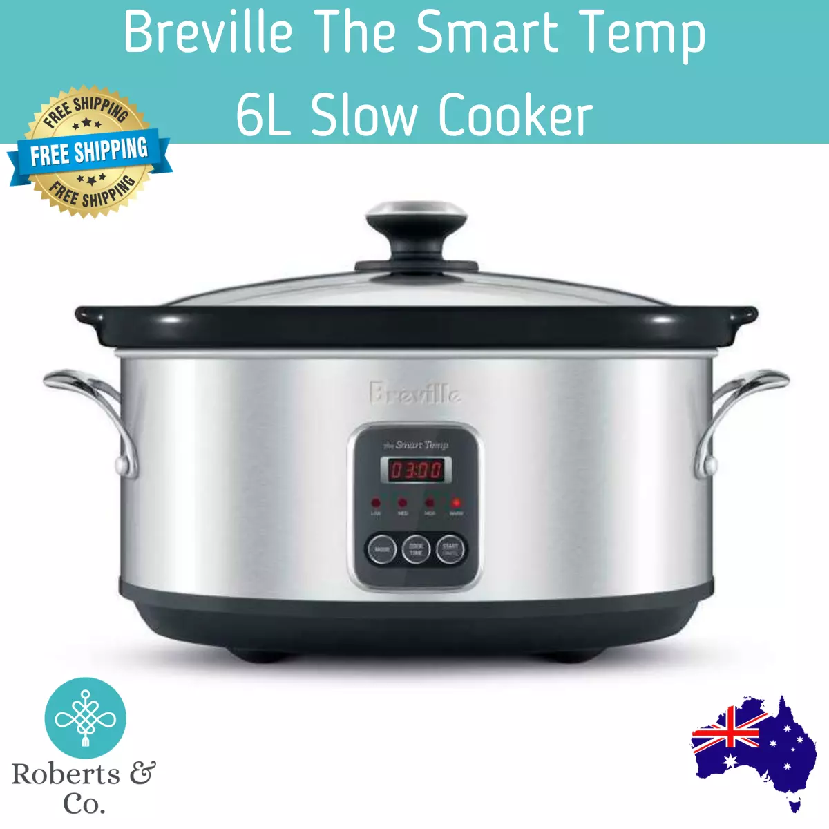 breville the smart temp 6l slow cooker