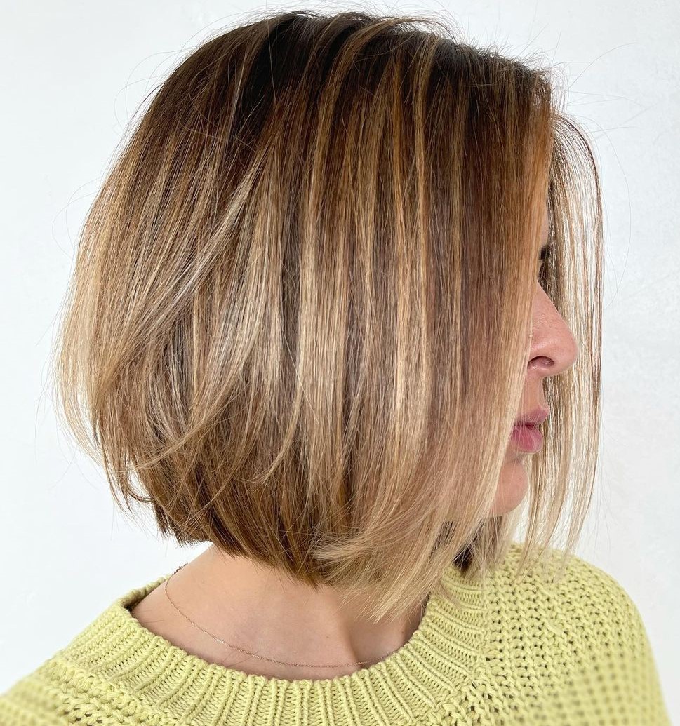 brown short hair highlights