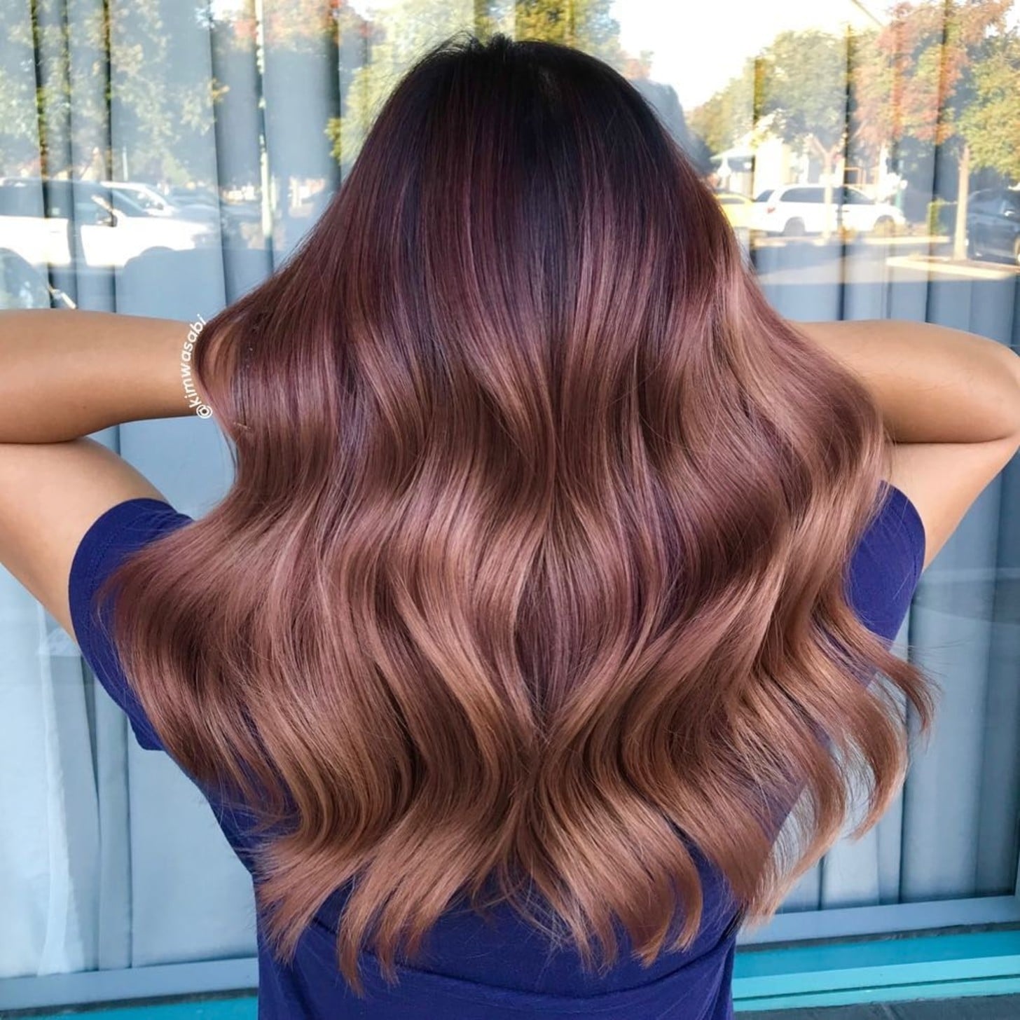 brunette rose gold hair