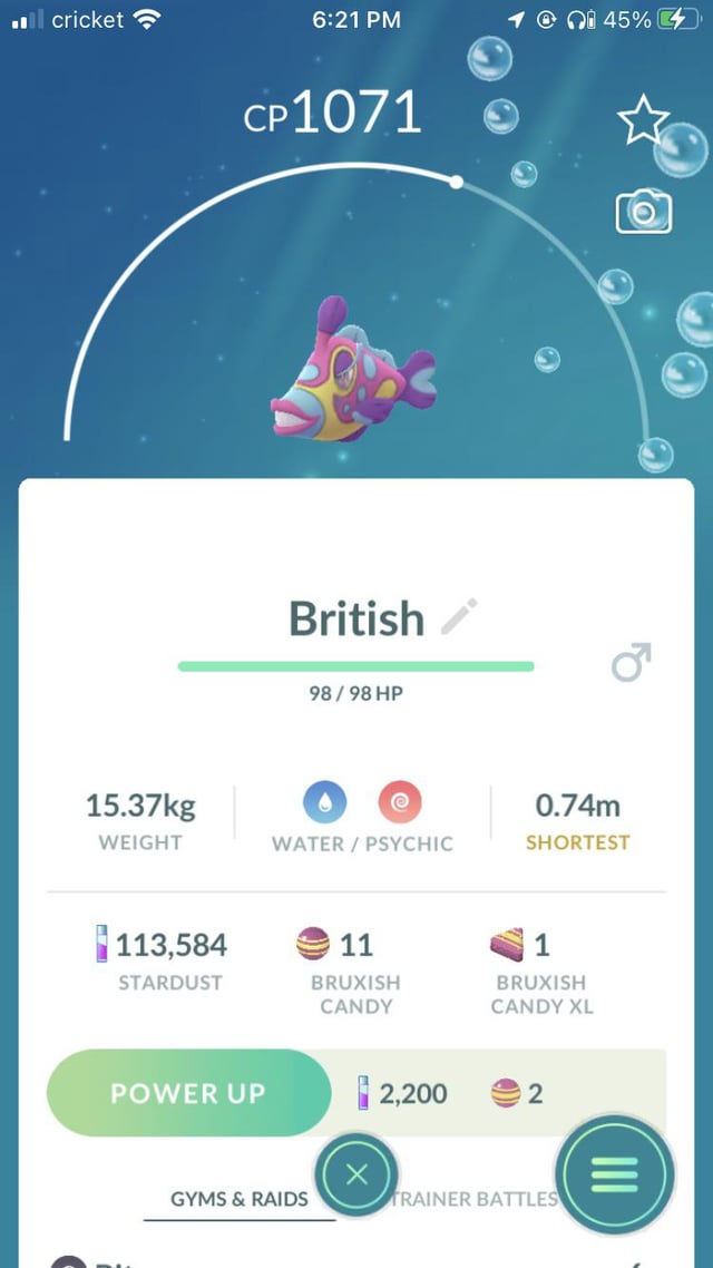 bruxish pokémon go