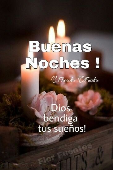 buenas noches con velas y flores