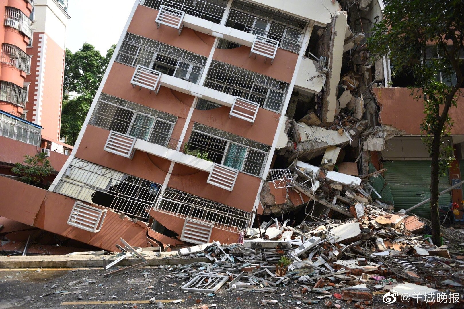 building collapsing