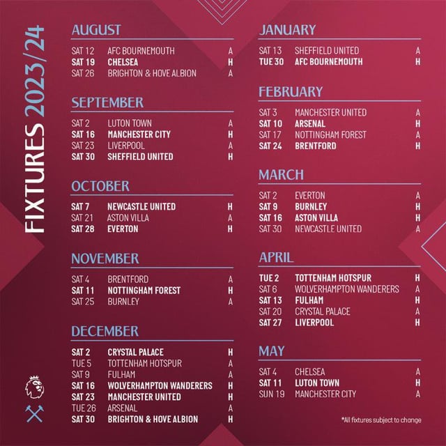 burnley fc fixtures 23 24