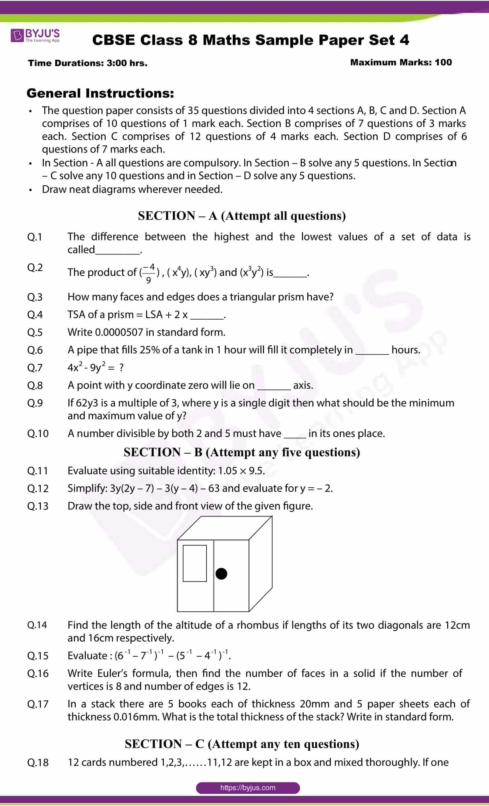 byjus 8th class maths