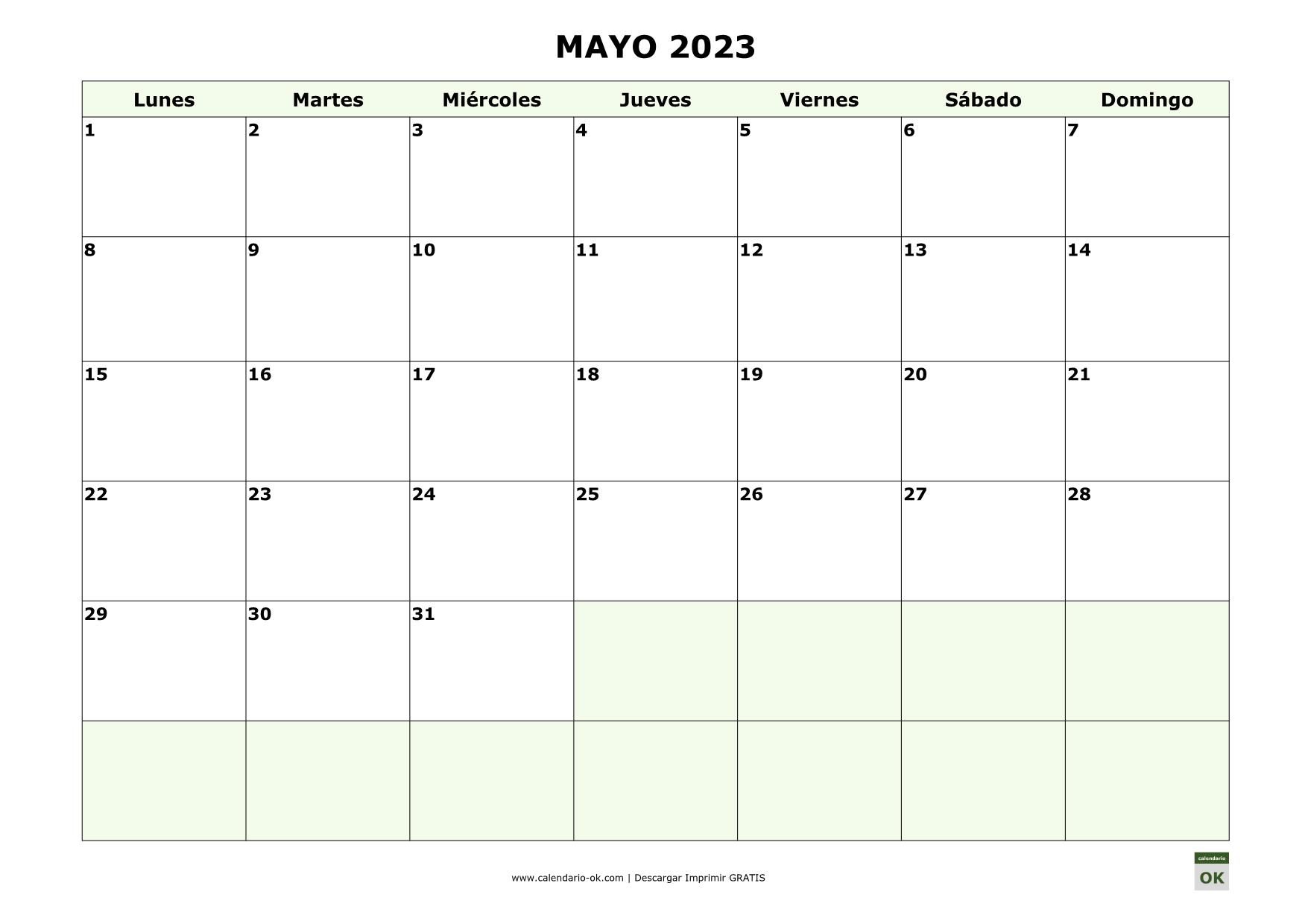 plantilla calendario mayo 2023