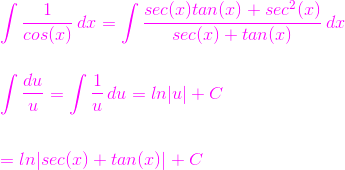 1 cos x integral