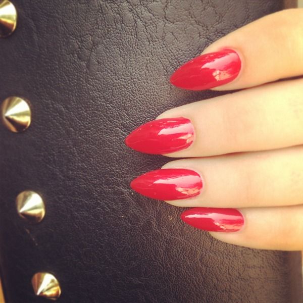 pointed red nails