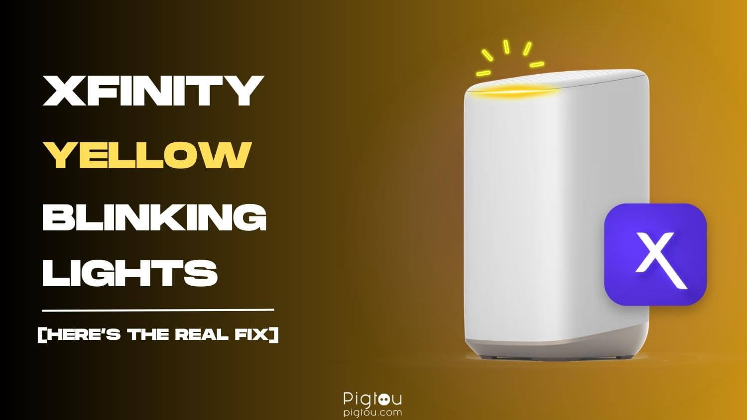 xfinity yellow blinking light