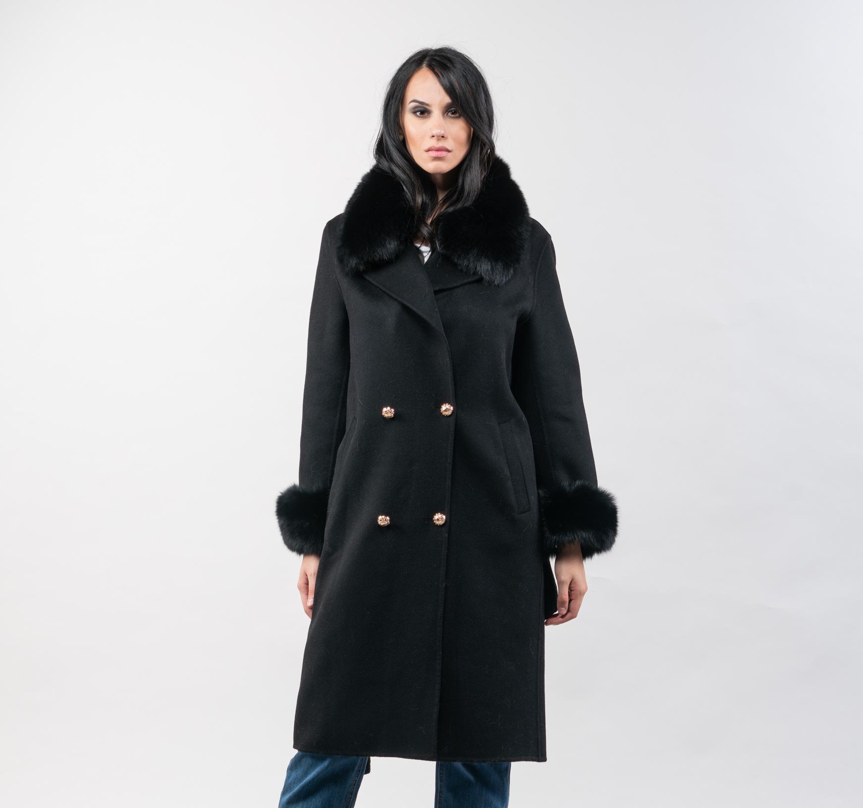 coat with fur collar and cuffs