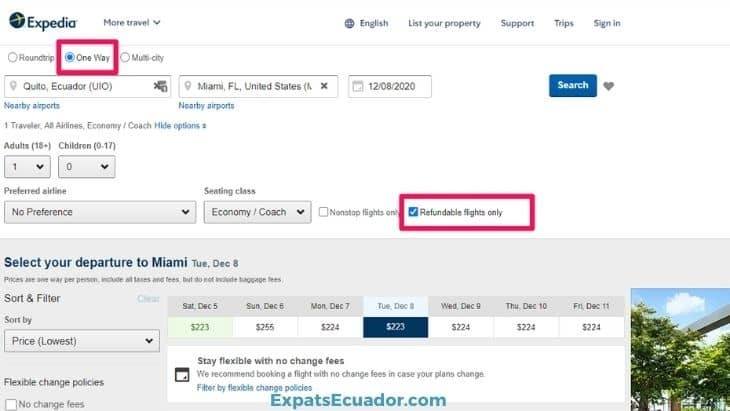 airline tickets to ecuador