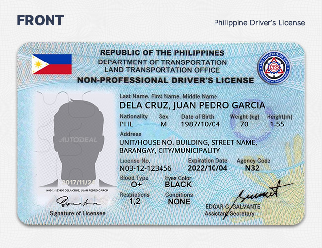 sample driving license number