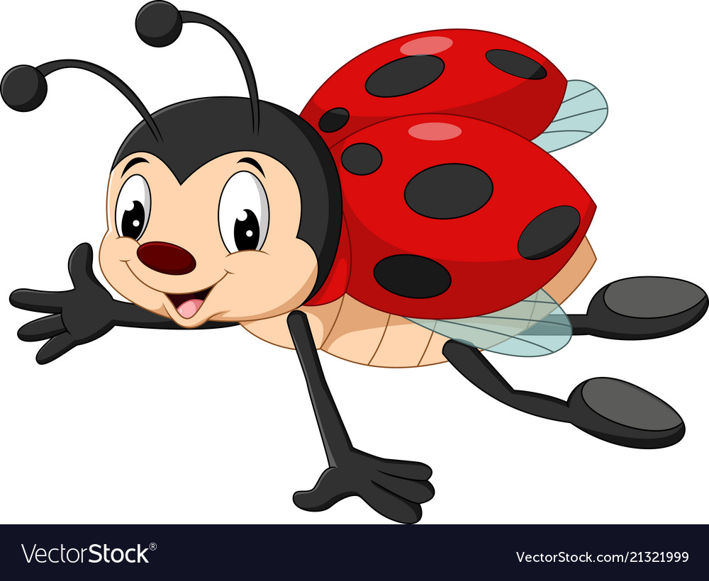 cartoon ladybug flying