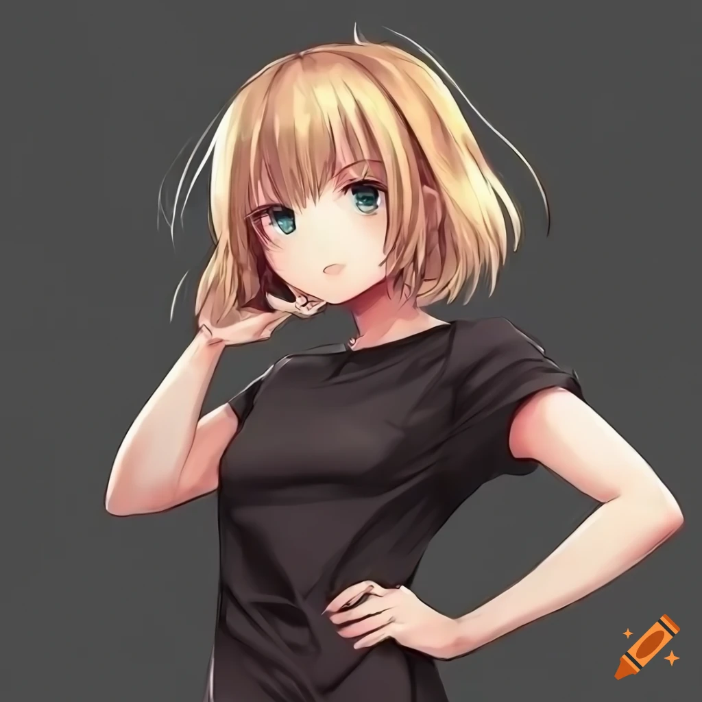 short blonde hair anime girl