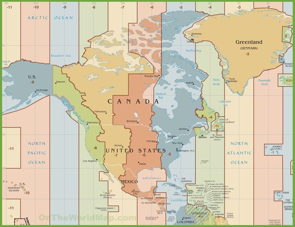 time difference between usa and canada