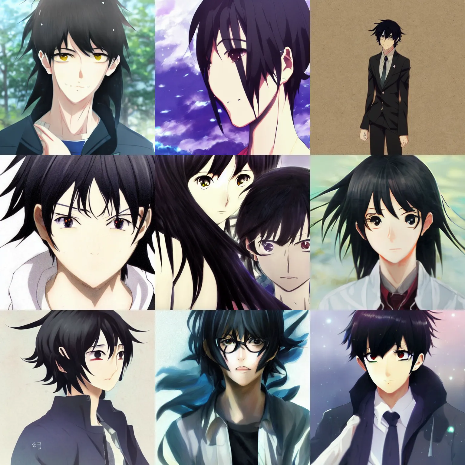 black hair anime characters