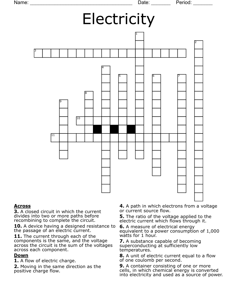 electrical units crossword clue