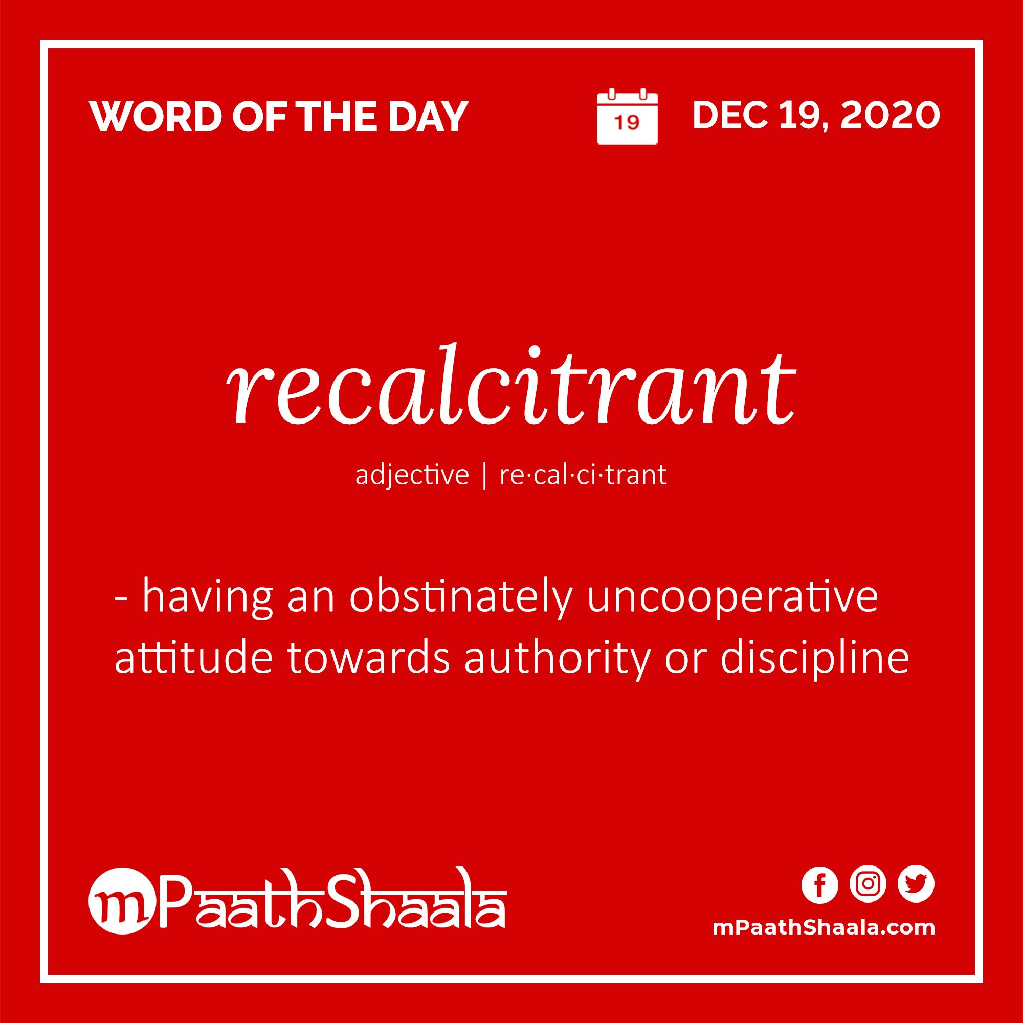 recalcitrant meaning