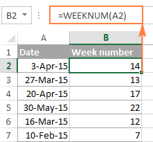 excel week commencing