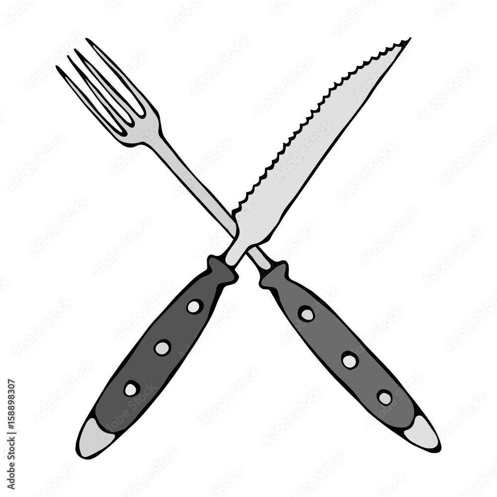 steak knife drawing