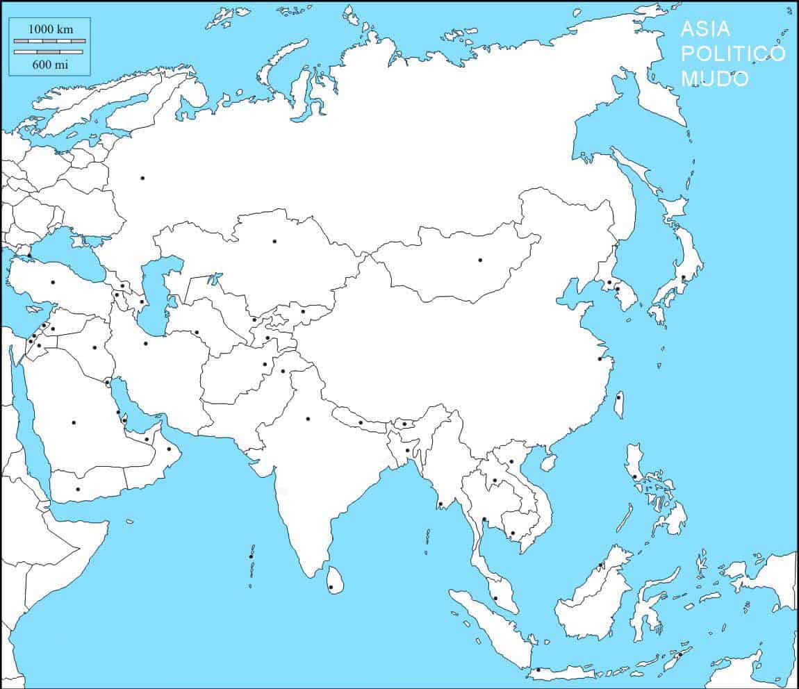 mapa asia politico mudo para imprimir