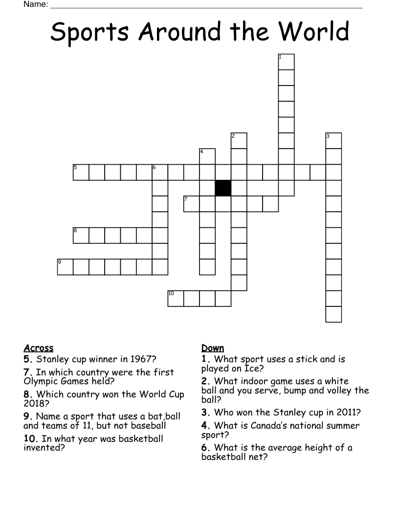 indoor sport crossword clue