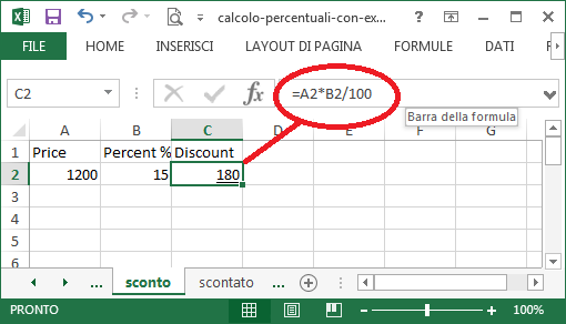 calculate percentage in excel