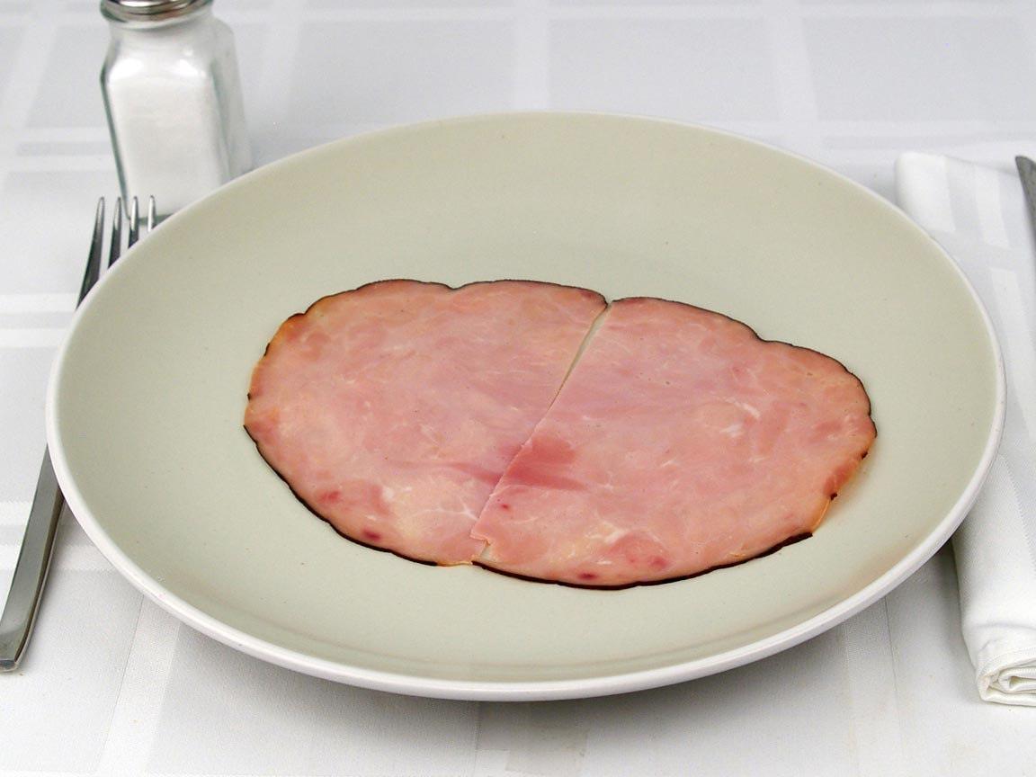 calories sliced ham