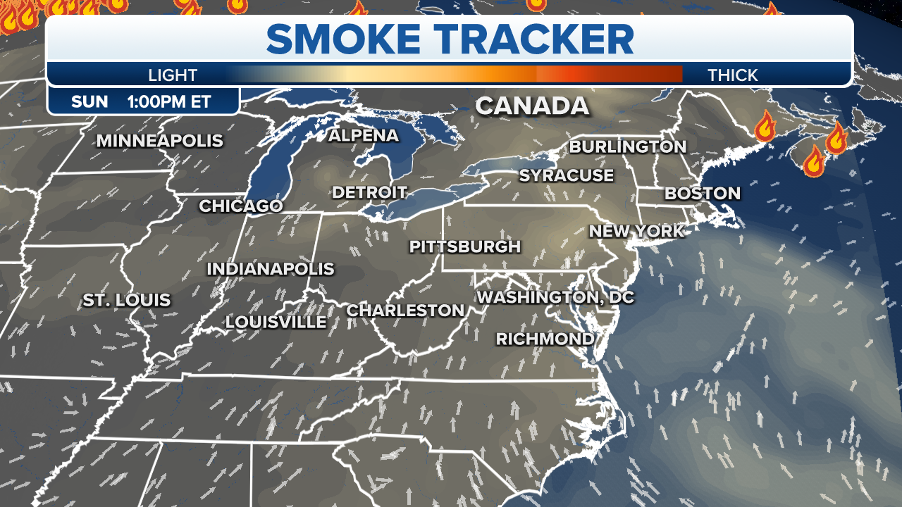 canada fires smoke map