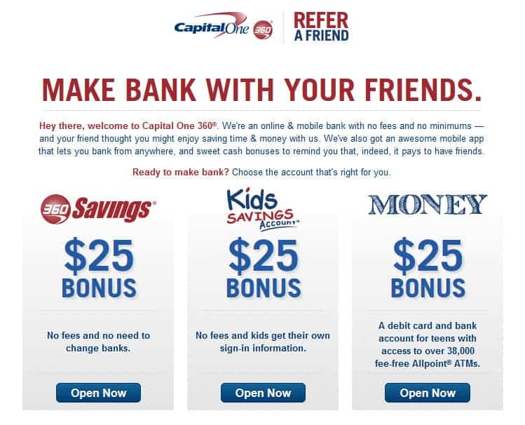 capital one referral bonus for savings account