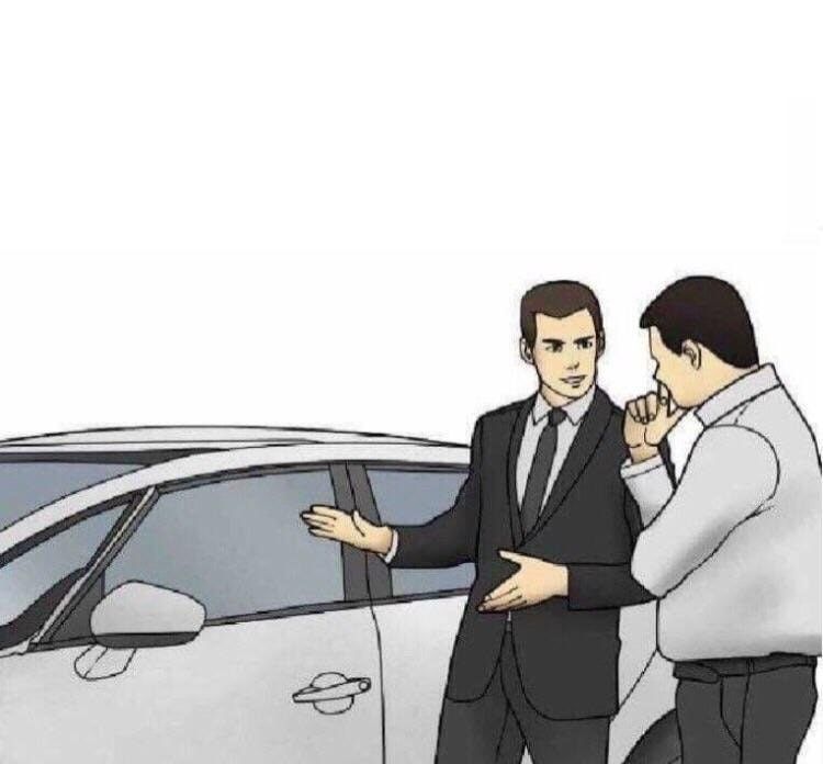 car salesman meme template