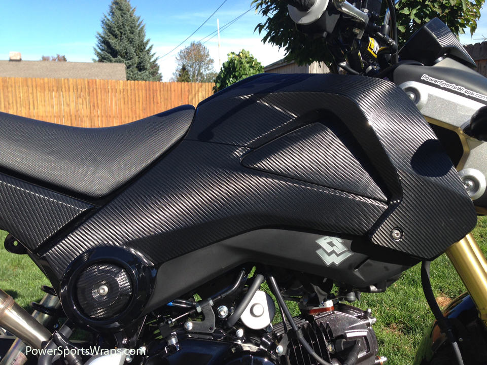 carbon fiber wrap on motorcycle