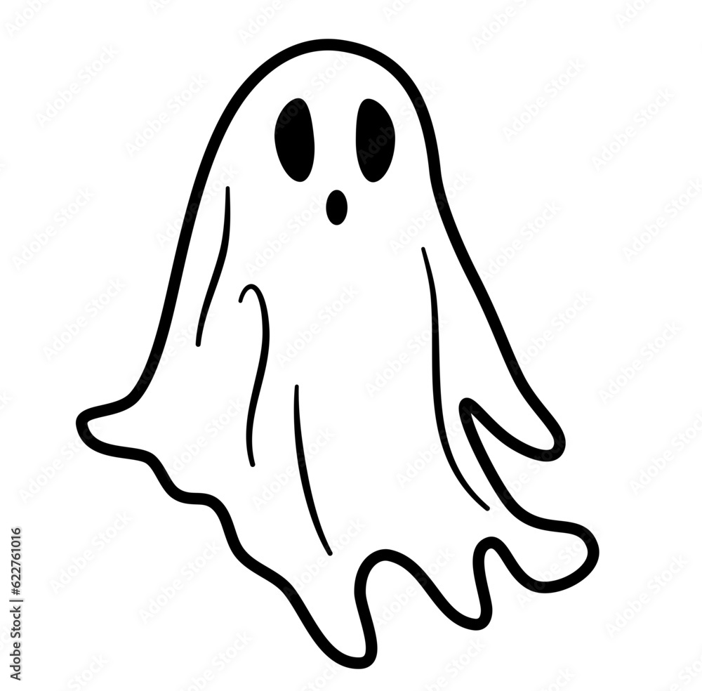 cartoon ghost outline