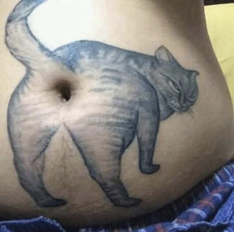 cat butthole tattoo