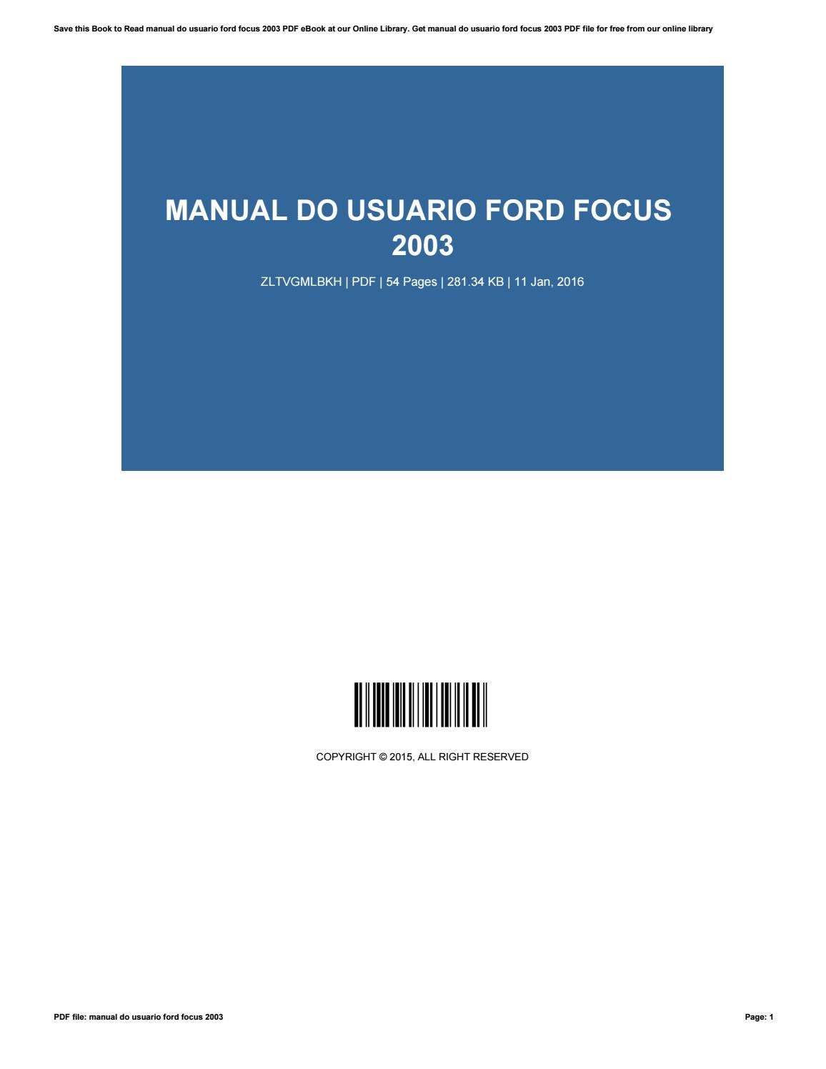 manual ford focus 2003 pdf